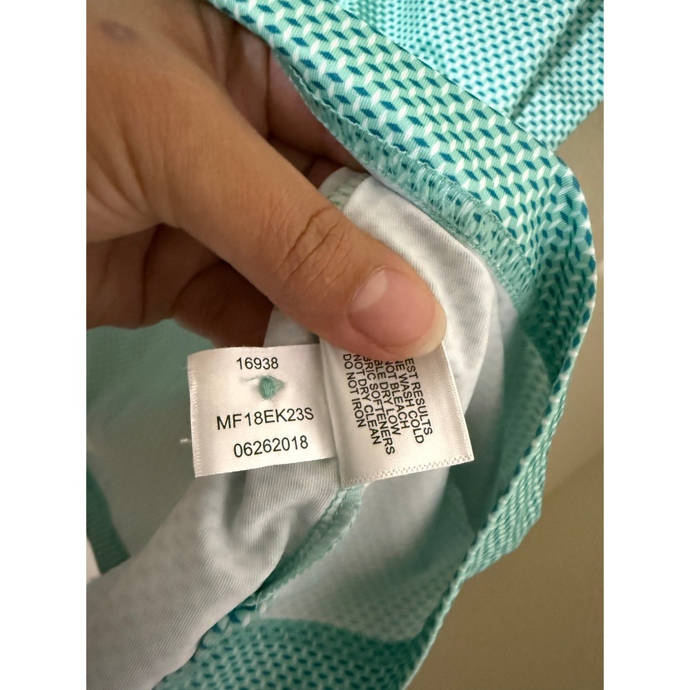 Peter Millar Green Geometric Haalalai Hawaii Button Front Collard Polo Size XL - Picture 6 of 6